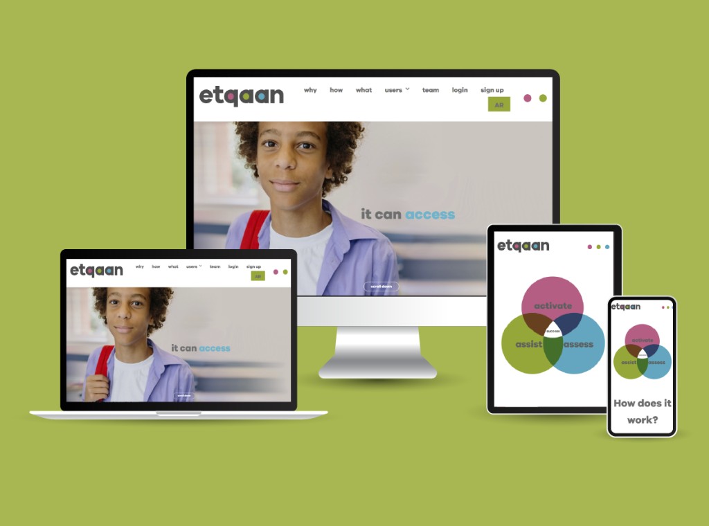 Etqaan Access Platform responsive website mockup