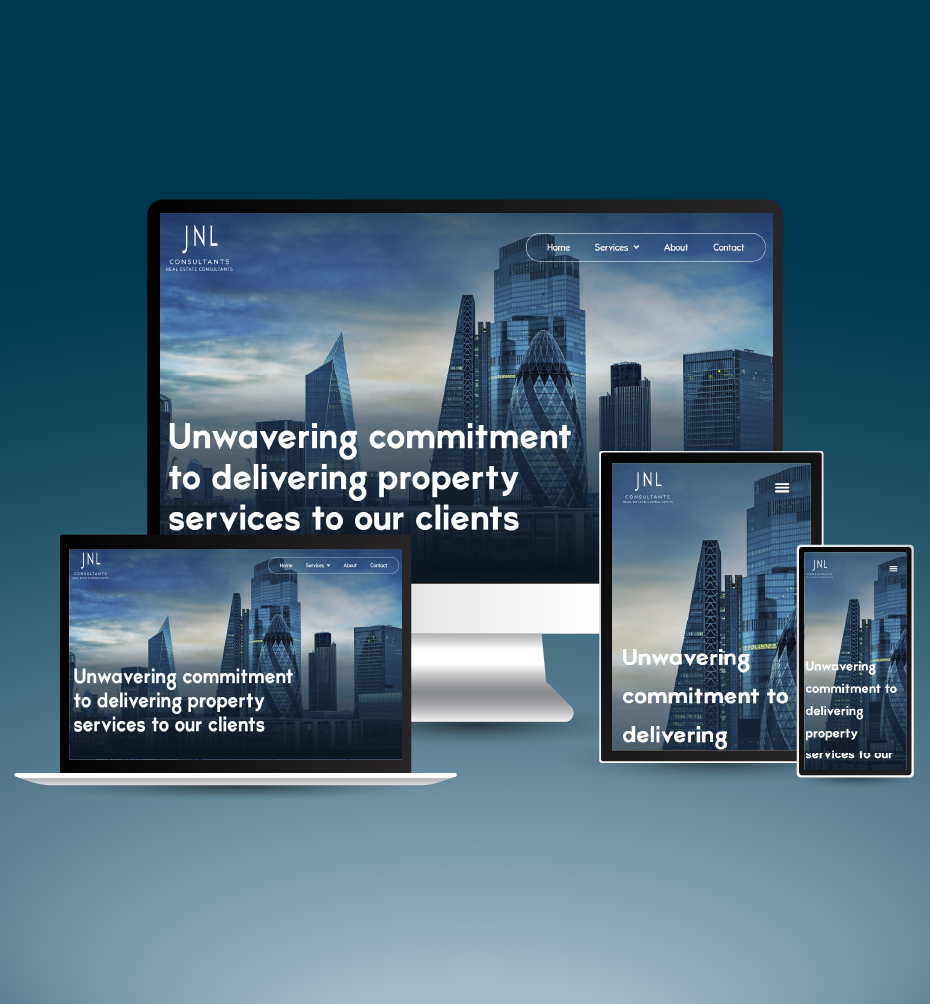 JNL Real Estate Consultants responsive website mockup