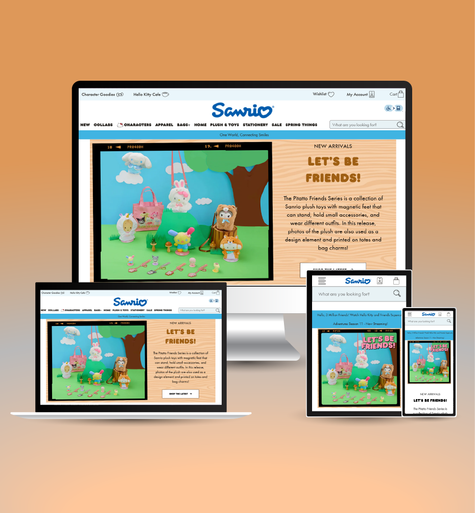 Sanrio Ecommerce Store responsive website mockup